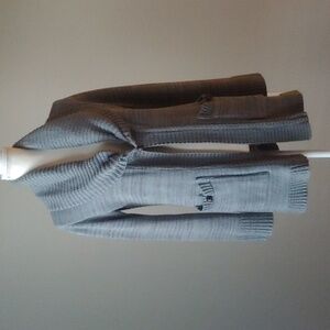 Goddis | Cowl Neck Heavy Gray Knit Sweater